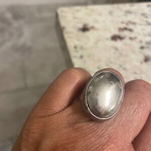 Vintage Sterling Silver .925 Mexico Stamped Oval Wide Band Ring Size 6